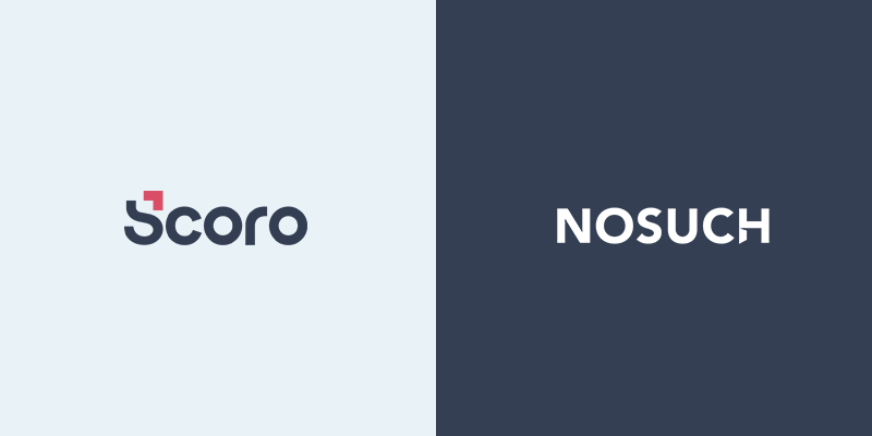 Scoro logo and NOSUCH logo